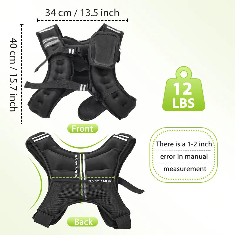 Weight Vest With Reflective Stripe For Workout And Running