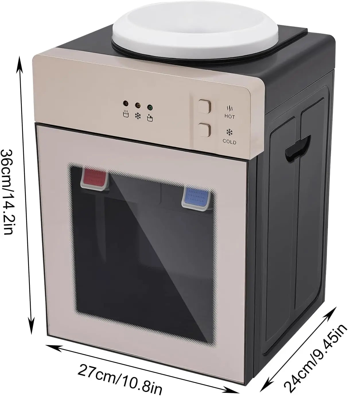 5Gallon Top Loading Water Cooler Dispenser,Hot/Cold Drinking Machine,Countertop water dispenser with three temperature settings