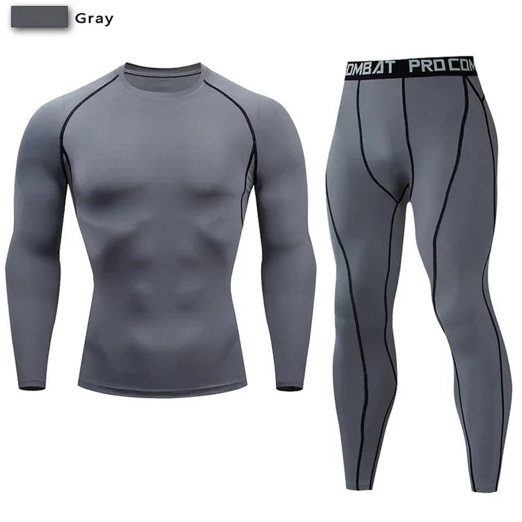 Men Compression Sportswear Set Elastic Training Yoga Tracksuit Pants