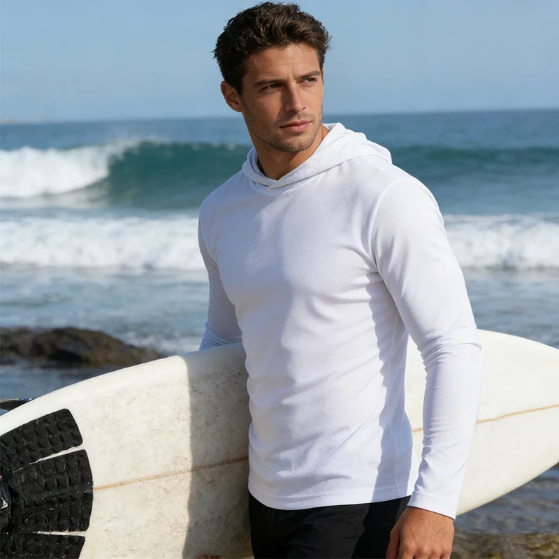 Men's Hooded Quick Dry Long Sleeve T Shirt Polyester