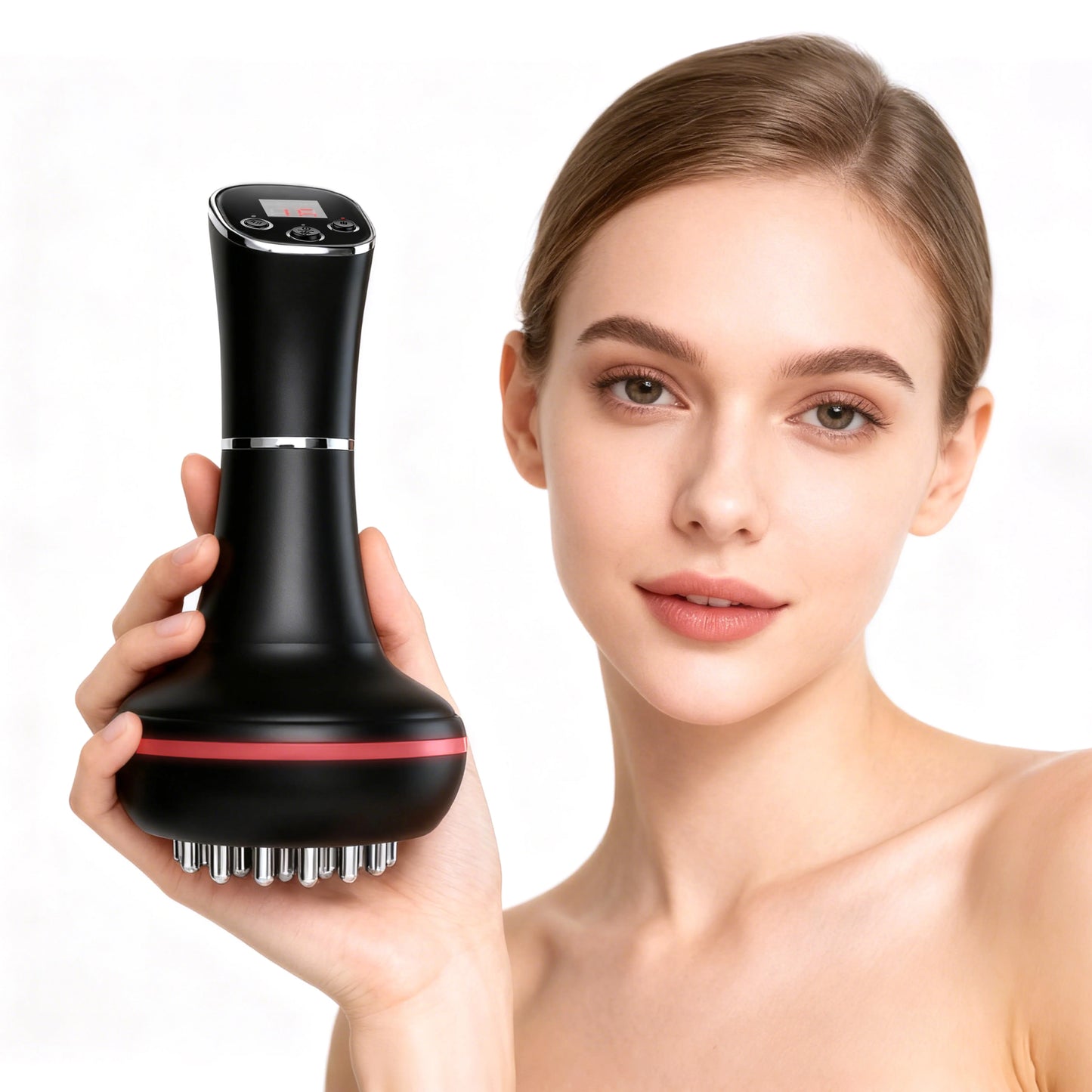 Aedwdpe Handheld Electric Meridian Massage Brush Full Body Gua Sha
