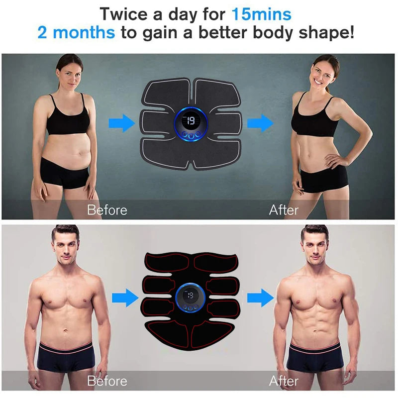 EMS Muscle Stimulator Abs Trainer USB Rechargeable Massager Unisex