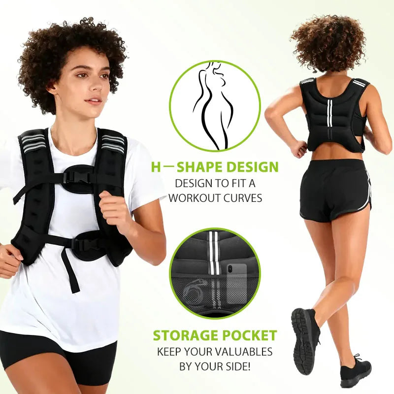 Weight Vest With Reflective Stripe For Workout And Running