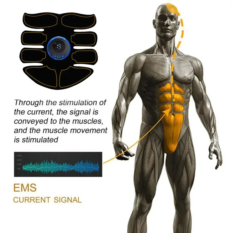 EMS Muscle Stimulator Abs Trainer USB Rechargeable Massager Unisex