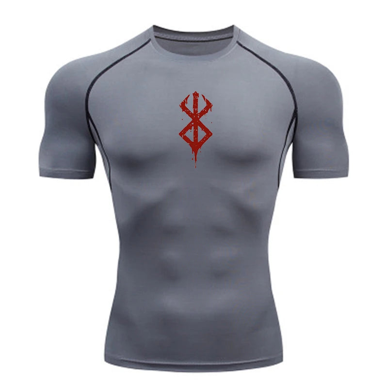 NONECN Quick Dry Men's Compression Shirt Short Sleeve Sports Tee