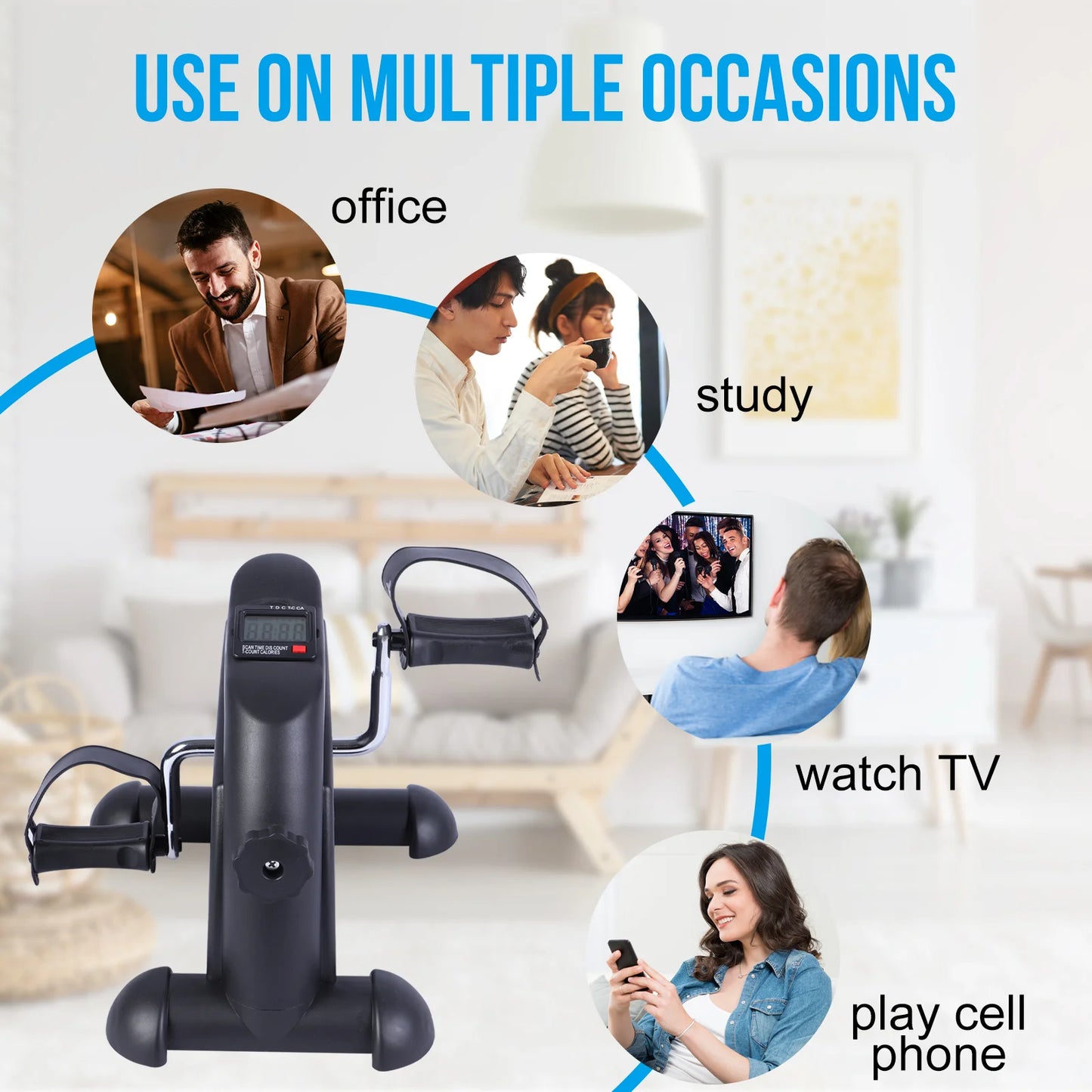 Stepper Exercise Bike With LCD Screen Portable Pedal Exerciser