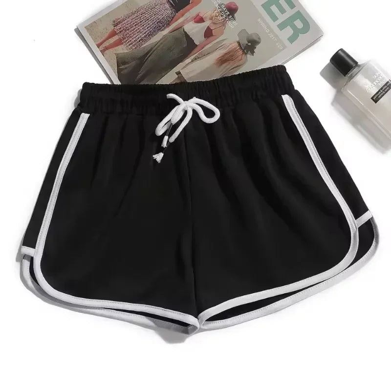 Striped Women's Korean Style Sports Shorts Loose Wide Leg Casual