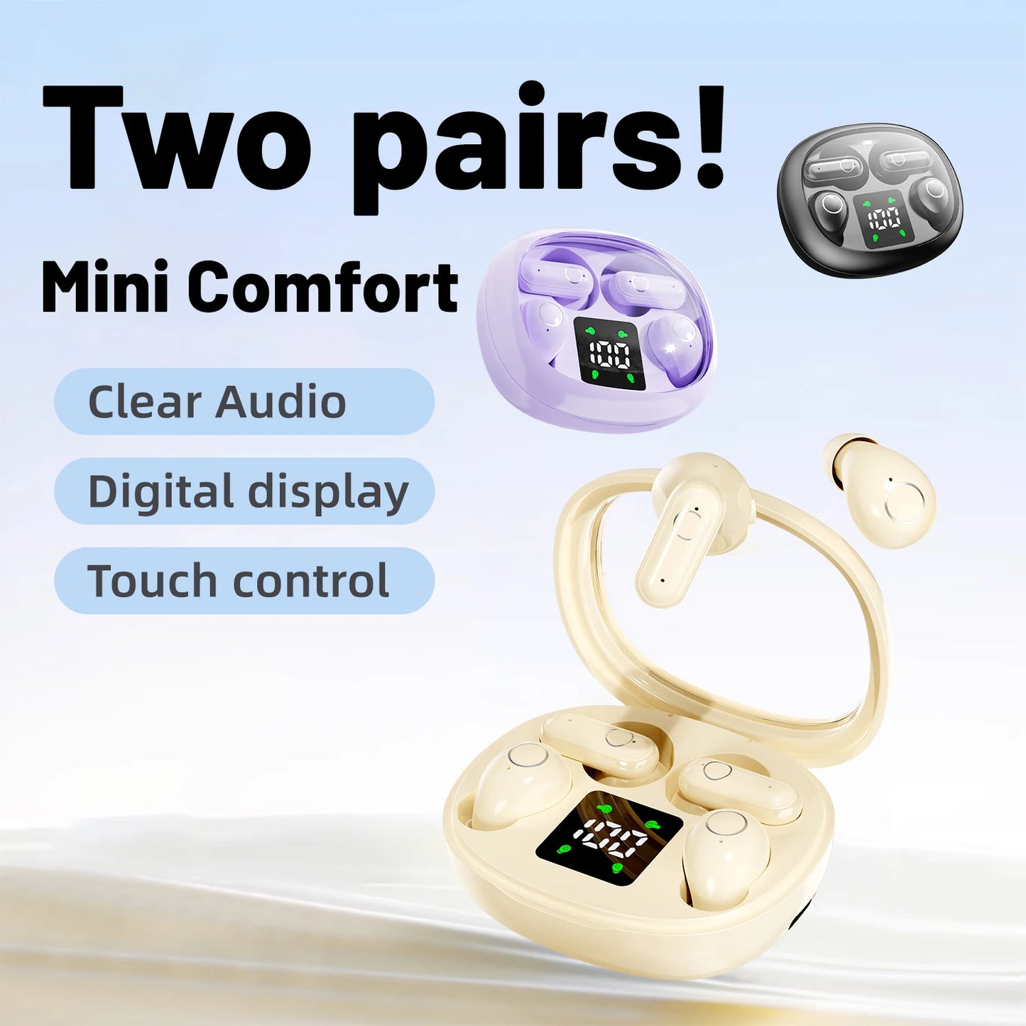 SHUKE Mini Sleep Wireless Bluetooth Earbuds With Noise Reduction