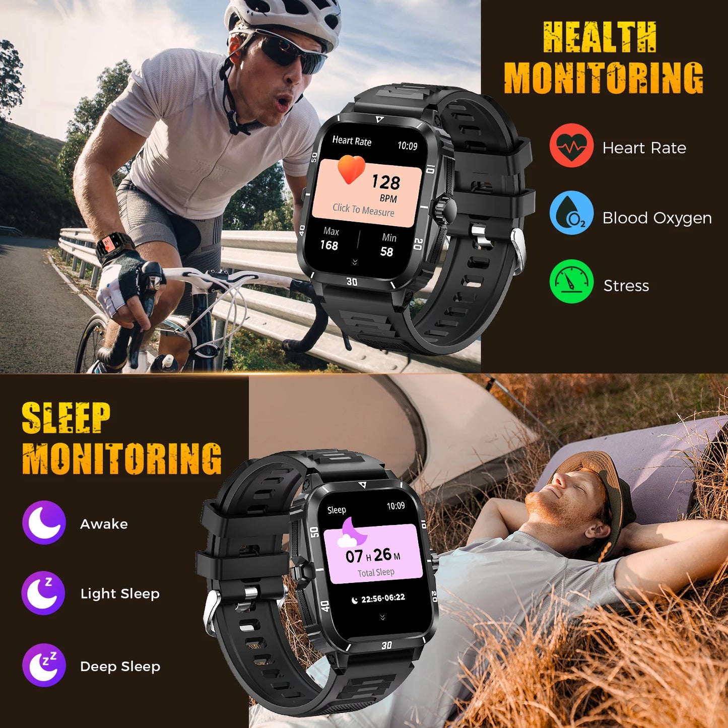 LaNikar KT71 Smart Watch Fitness Tracker Heart Rate