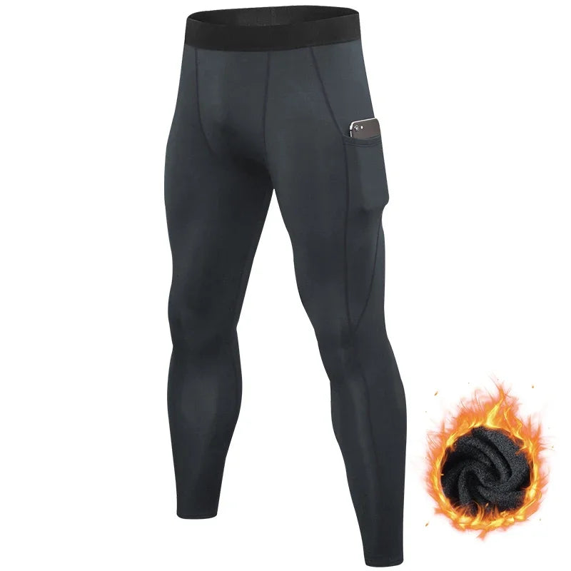 Winter Warm Running Tight Leggings With Fast Dry Compression