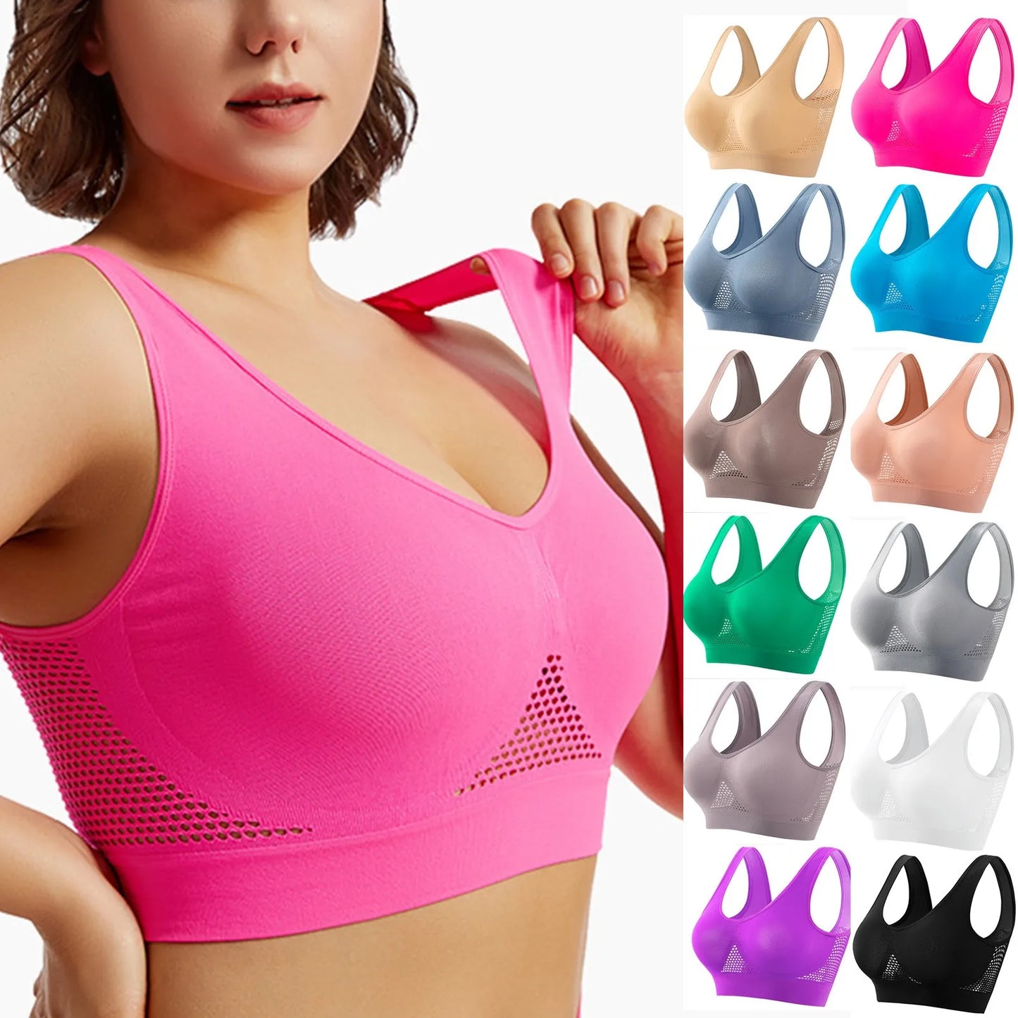 NONECN Beautiful Back Sports Bra Soft Support For Running Fitness