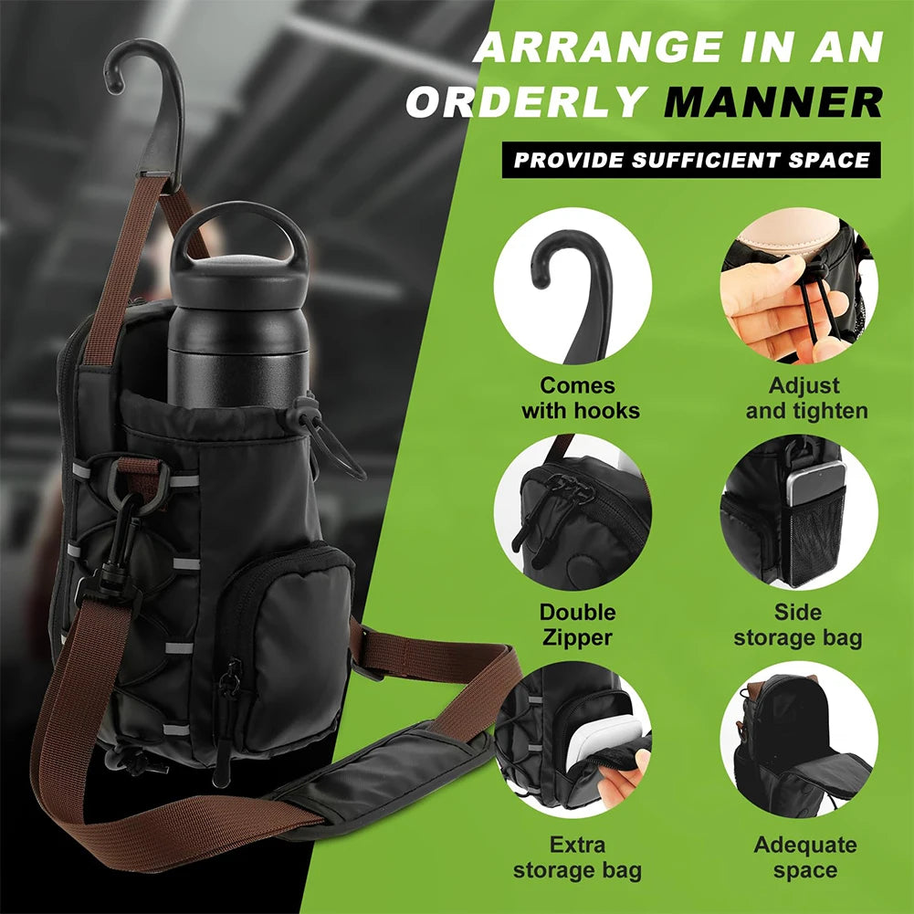 Magnetic Gym Chest Pouch With Water Bottle Holder Crossbody Bag