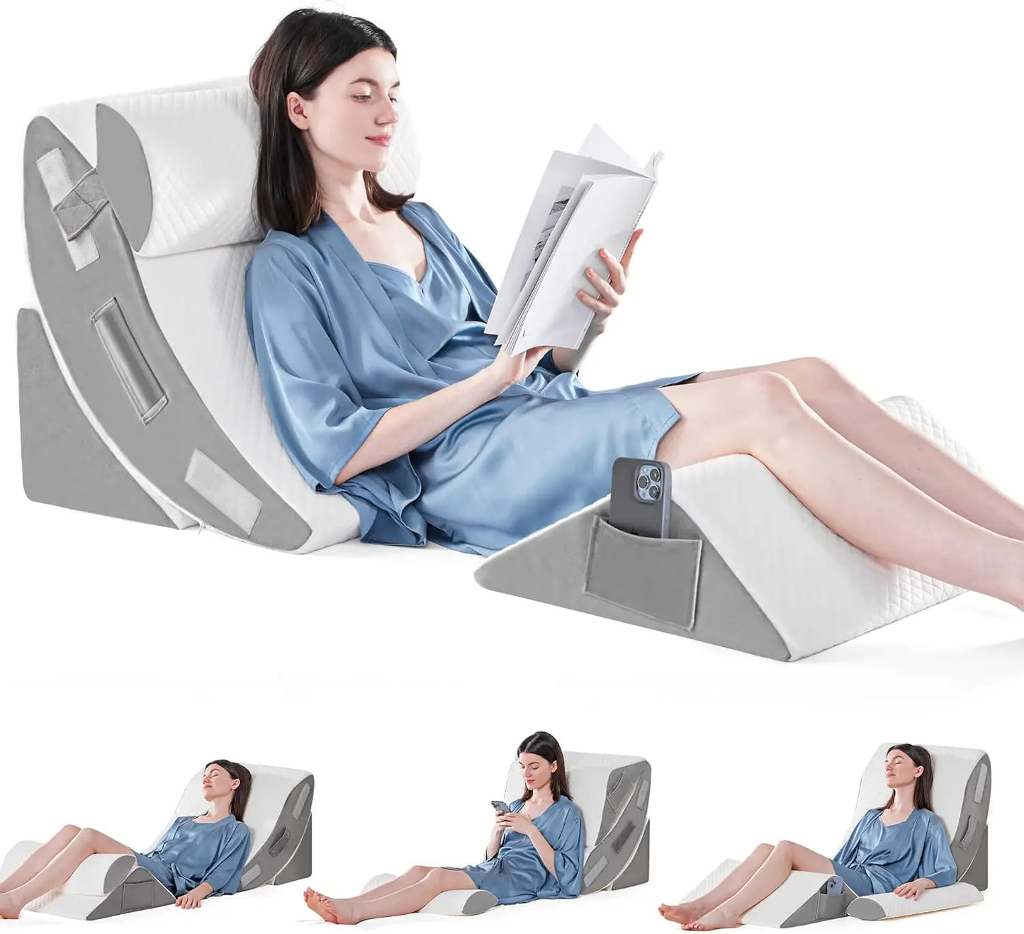 Orthopedic Bed Wedge Pillow Set for Back Pain Relief