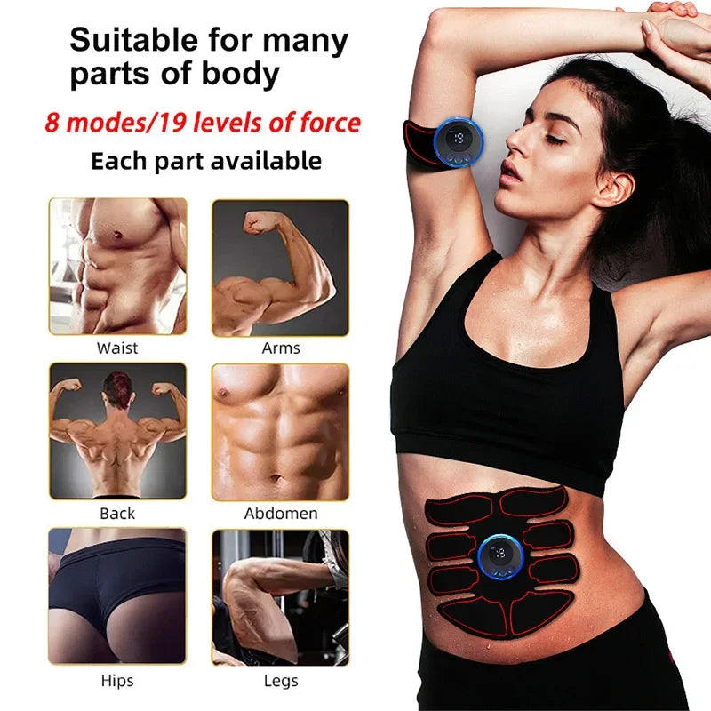 EMS Muscle Stimulator Abs Trainer USB Rechargeable Massager Unisex