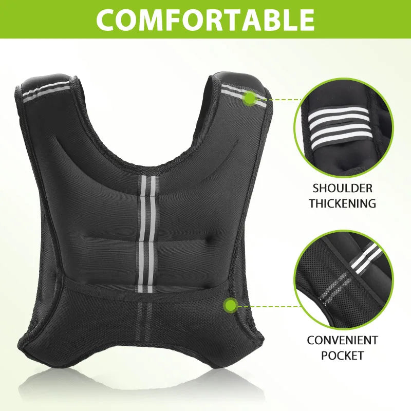 Weight Vest With Reflective Stripe For Workout And Running