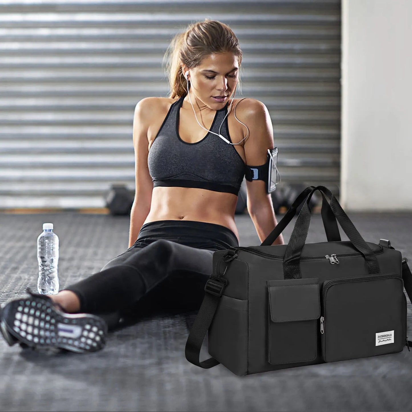 NONECN Fitness Travel Bag Waterproof Duffel With Wet Dry Separation
