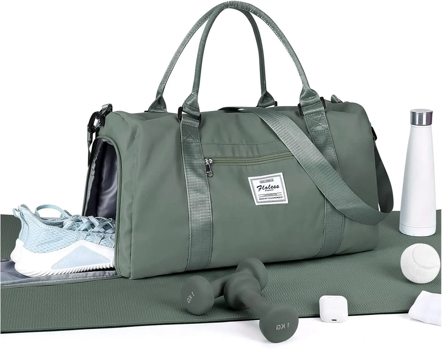 Women's Gym Bag, Travel Duffel Carry-On Sport Tote for Weekend Overnight Trips