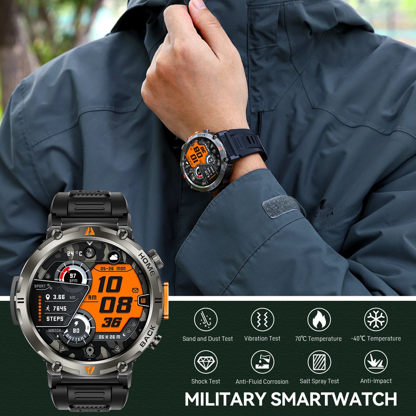 EIGIIS KE3 Smartwatch Bluetooth Call With Health Monitor