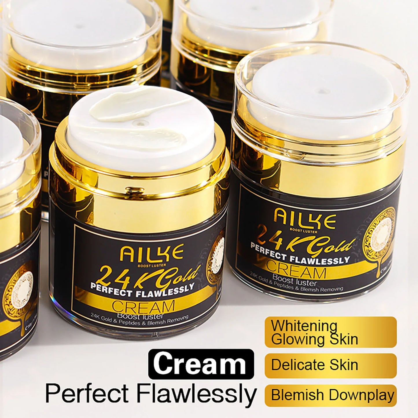 AILKE 24k Gold Face Cream Whitening Dark Spots Glutathione