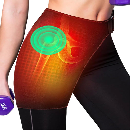 Heated Hip Support Brace With Massager For Sciatica Pain