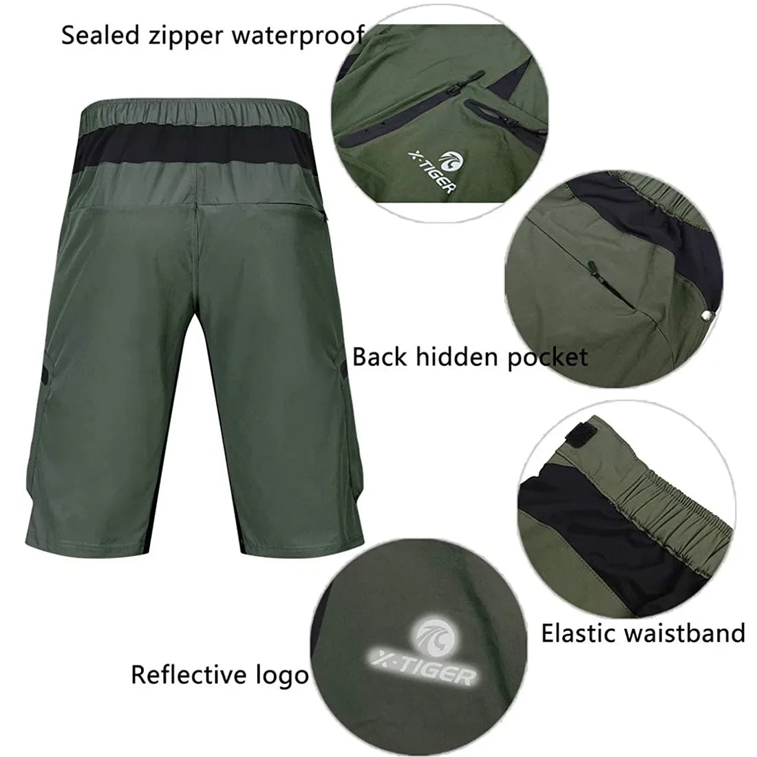 X-TIGERCN Men's Cycling Shorts With 5D Gel Pad