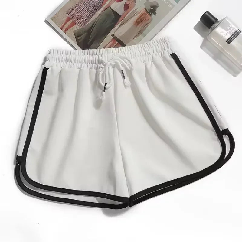 Striped Women's Korean Style Sports Shorts Loose Wide Leg Casual