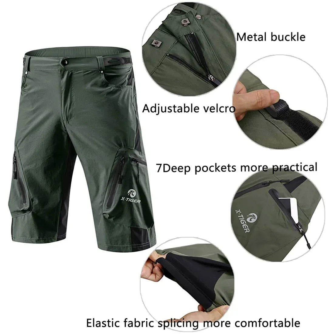 X-TIGERCN Men's Cycling Shorts With 5D Gel Pad