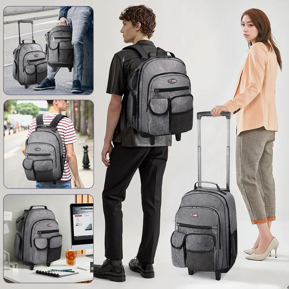 New York XPress Wheeled Travel Backpack Carry On Luggage