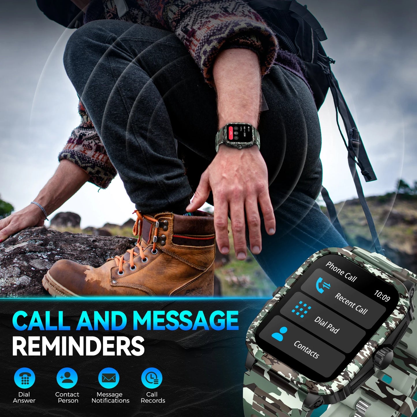 LaNikar KT71 Smart Watch Fitness Tracker Heart Rate