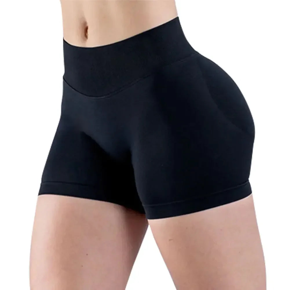 Seamless Yoga Shorts High Elastic Fitness Running Yoga Pants Soft Womens Workout Tights Gym Wear Cropped Sports Tights ﻿