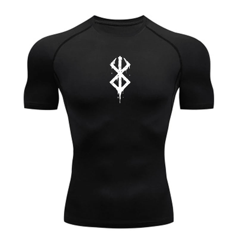 NONECN Quick Dry Men's Compression Shirt Short Sleeve Sports Tee