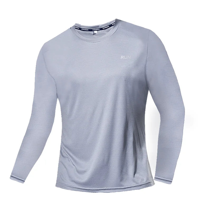 NONECN Summer Ice Silk Long Sleeve T Shirt Quick Dry