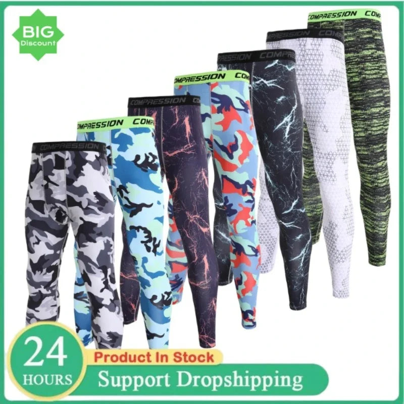 Camouflage Running Leggings For Men And Women Quick Dry