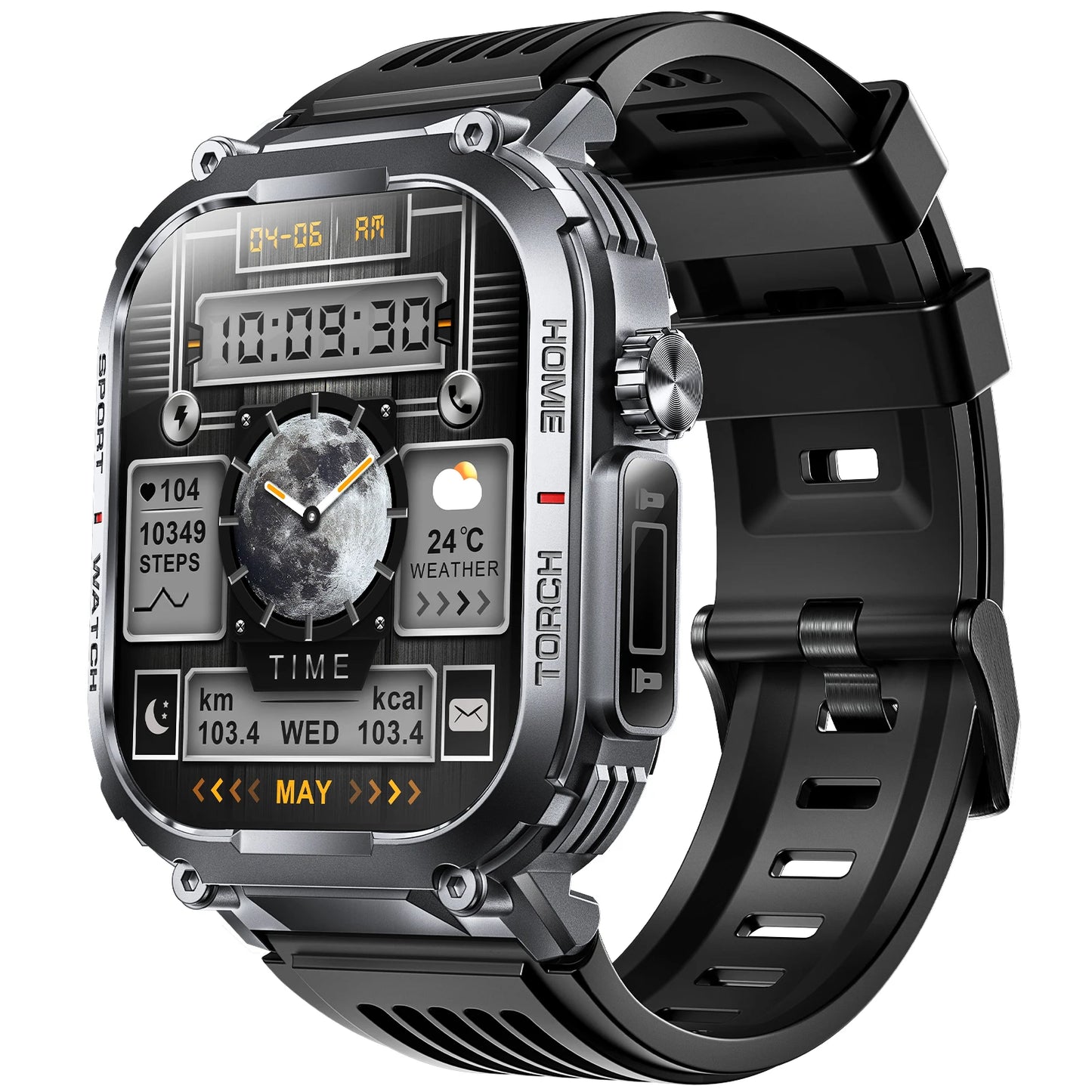 LaNikar S320B Smart Watch with Compass and LED Flashlight