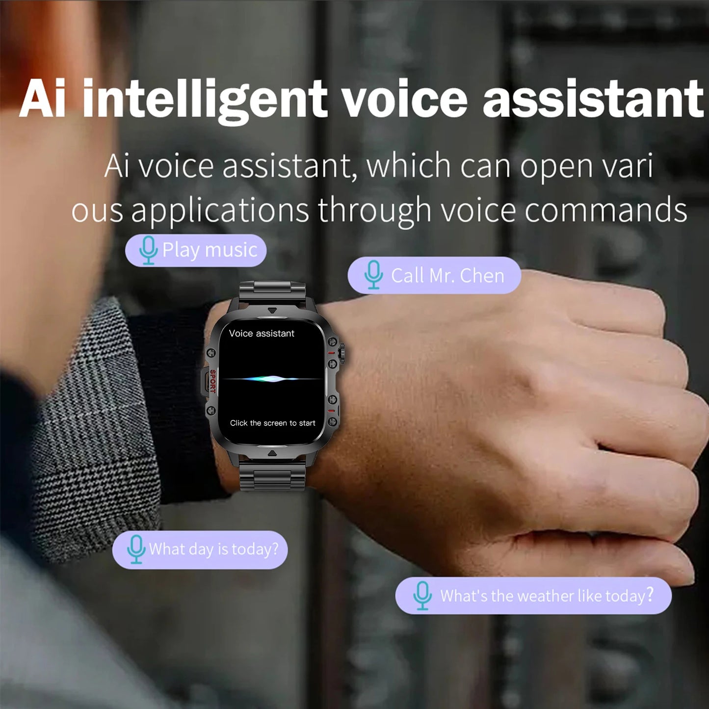 LIVLOV AI Voice Assistant Smart Watch With Bluetooth Calls