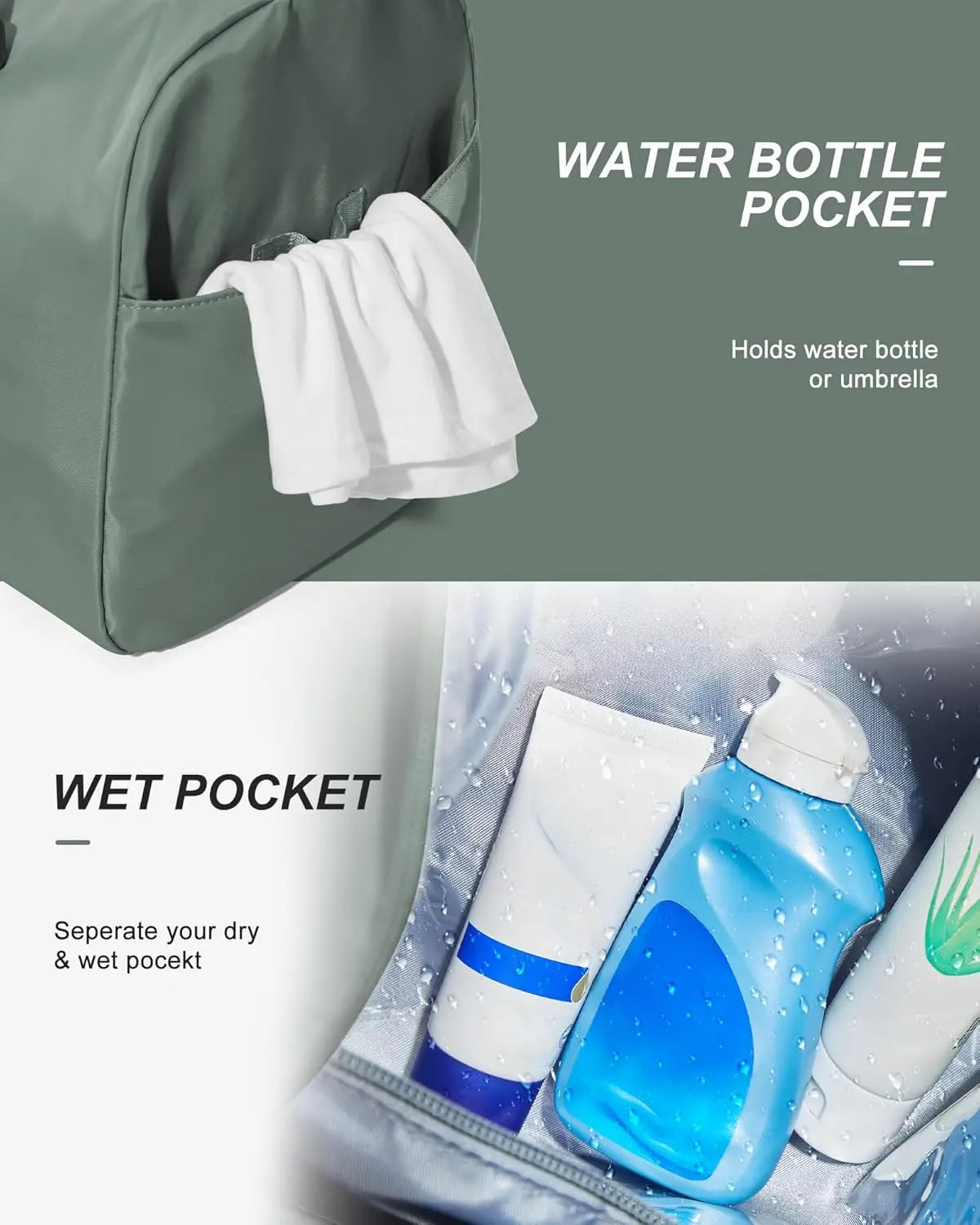 Women's Gym Bag, Travel Duffel Carry-On Sport Tote for Weekend Overnight Trips