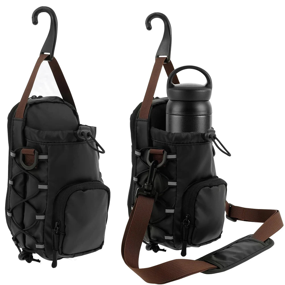 Magnetic Gym Chest Pouch With Water Bottle Holder Crossbody Bag
