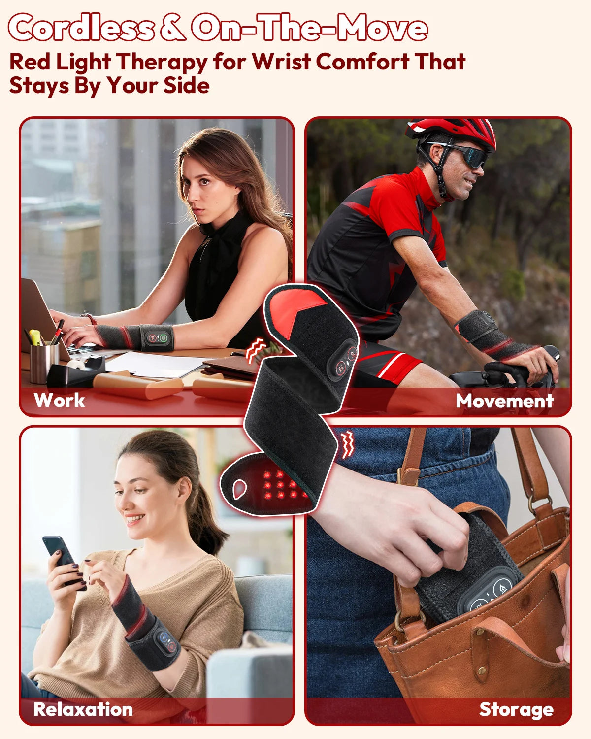 Cordless Infrared Light Therapy Wrap With Heat And Vibration
