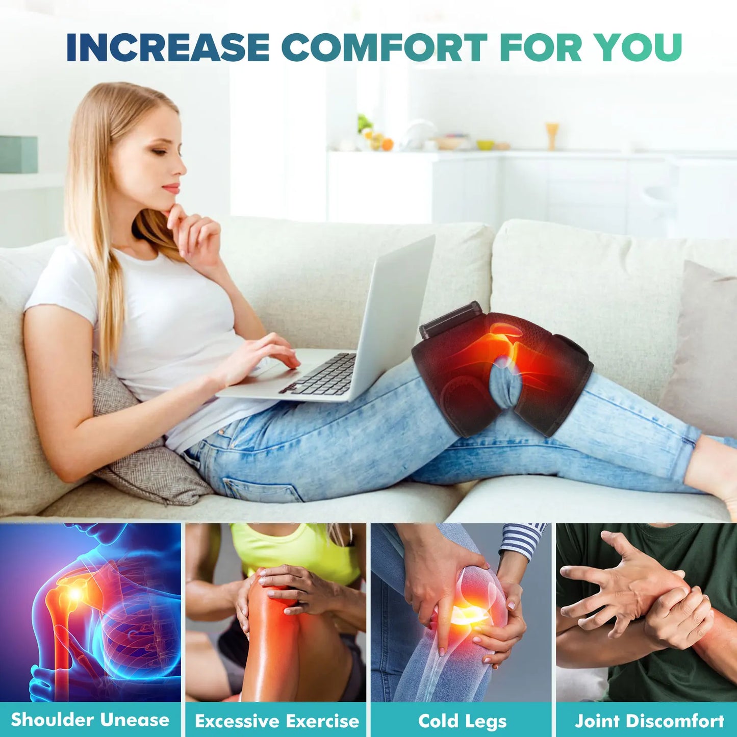 Intelligent Electric Heating Knee Massager With Warm Compress And Vibration