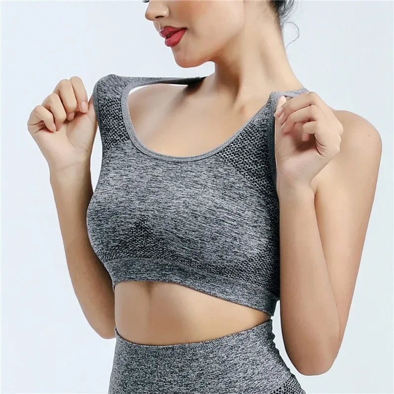 NONECN Women Sports Bra Top Push Up Yoga Running Vest