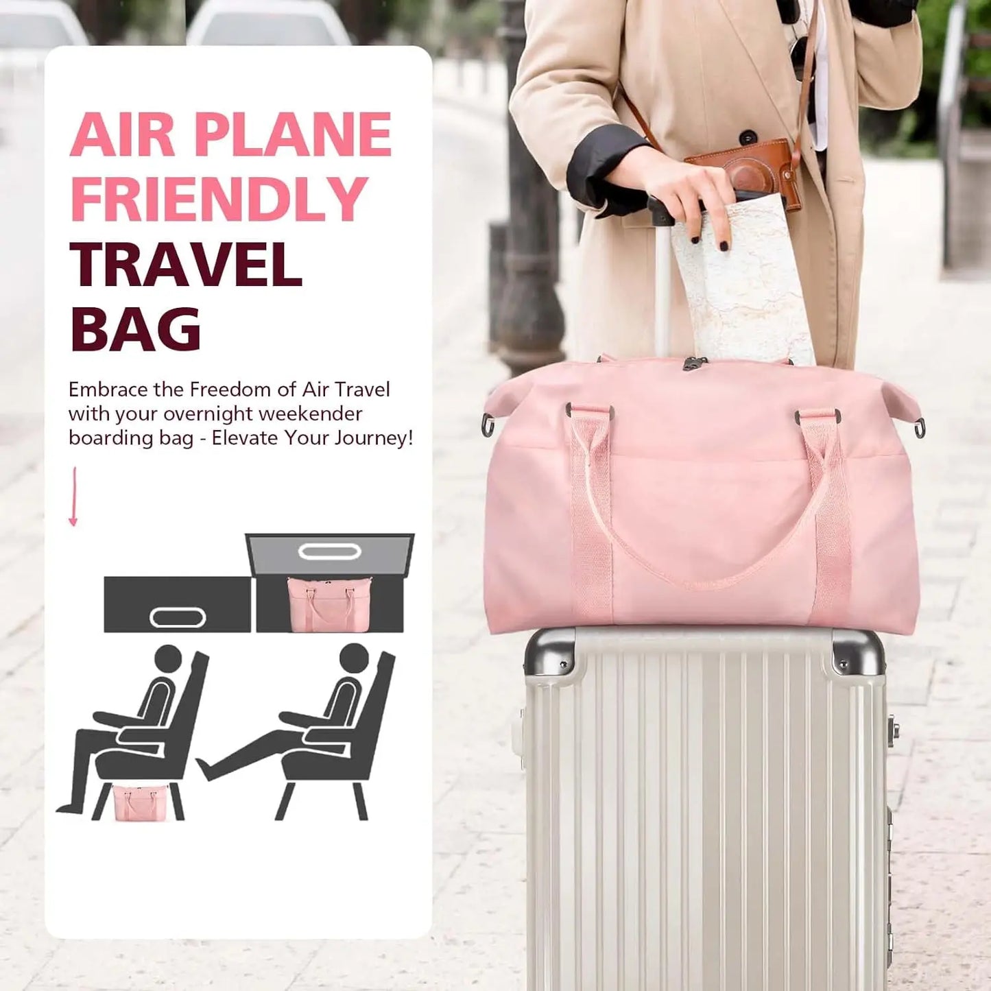 Compact Gym Bag for Women for Travel With Yoga Mat Holder Travel