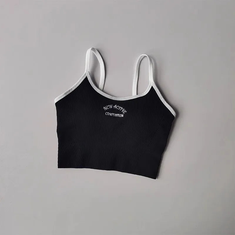 Women Breathable Yoga Sports Bra Push Up Camisole Top