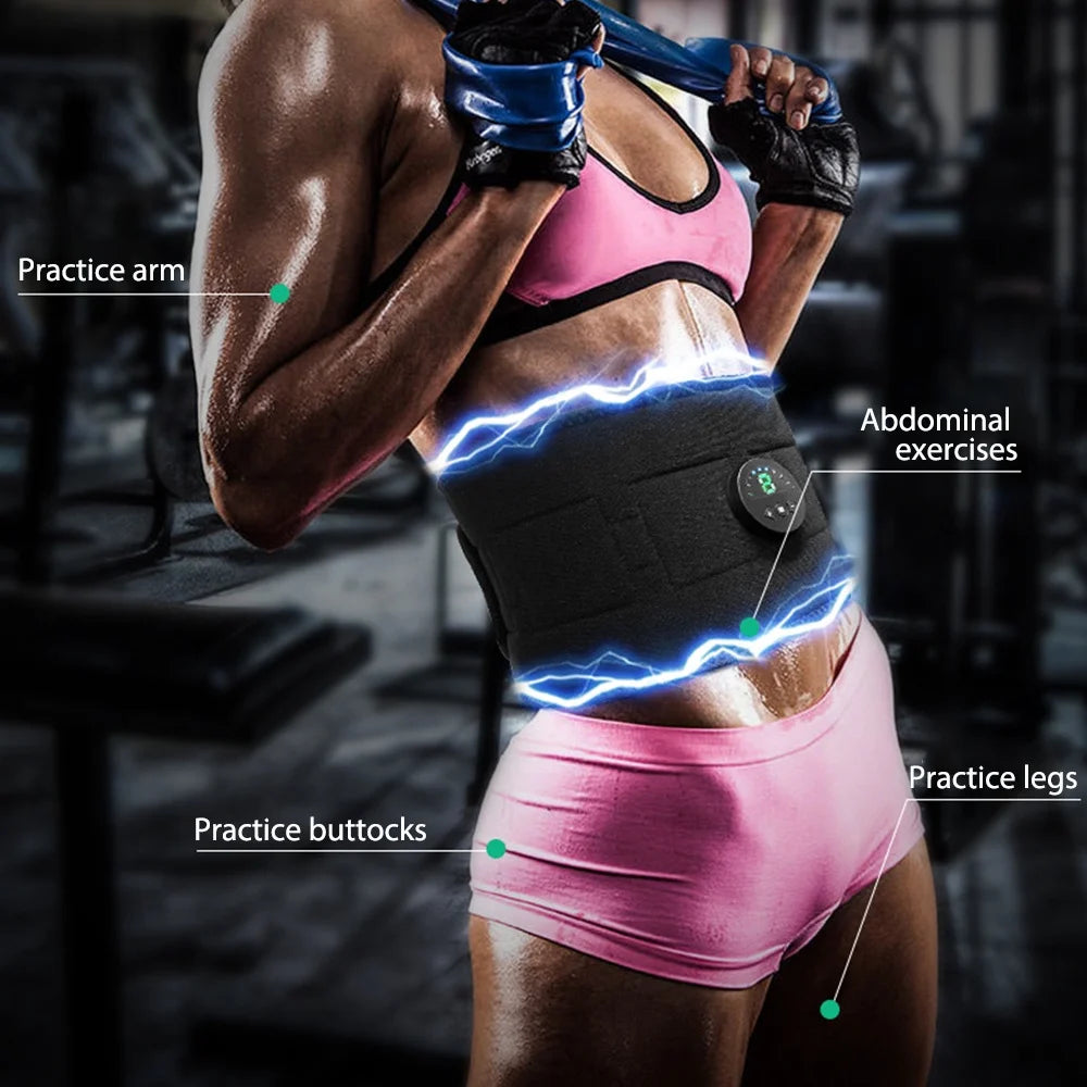 KTS EMS Waist Abdominal Trainer Belt USB Rechargeable Muscle Stimulator