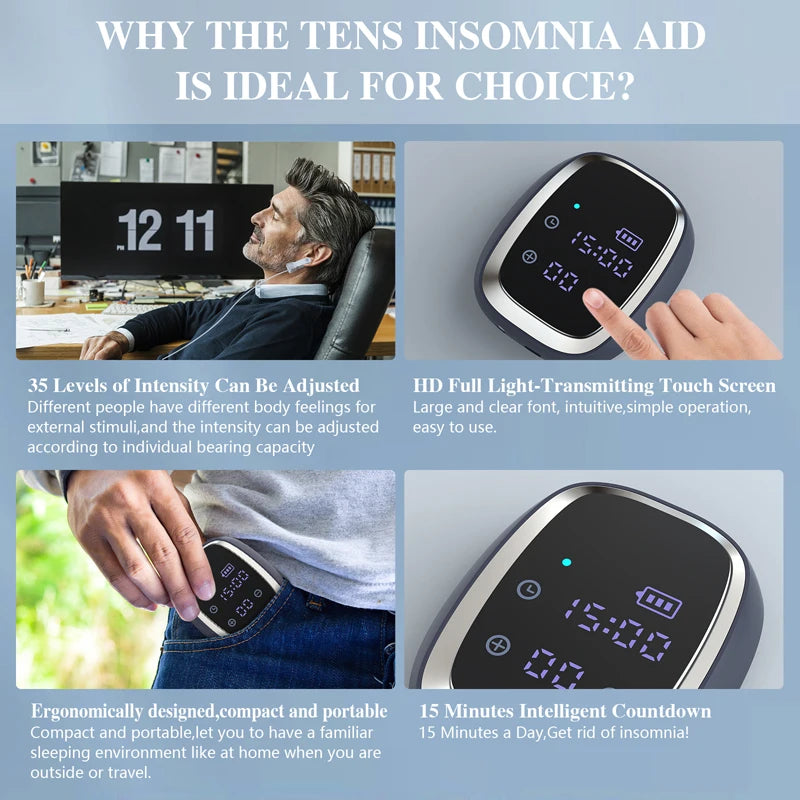 Sleep Aid Device Handheld CES Stimulation Therapy 600mAh Insomnia