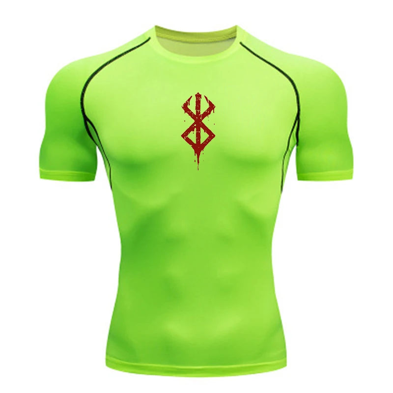 NONECN Quick Dry Men's Compression Shirt Short Sleeve Sports Tee