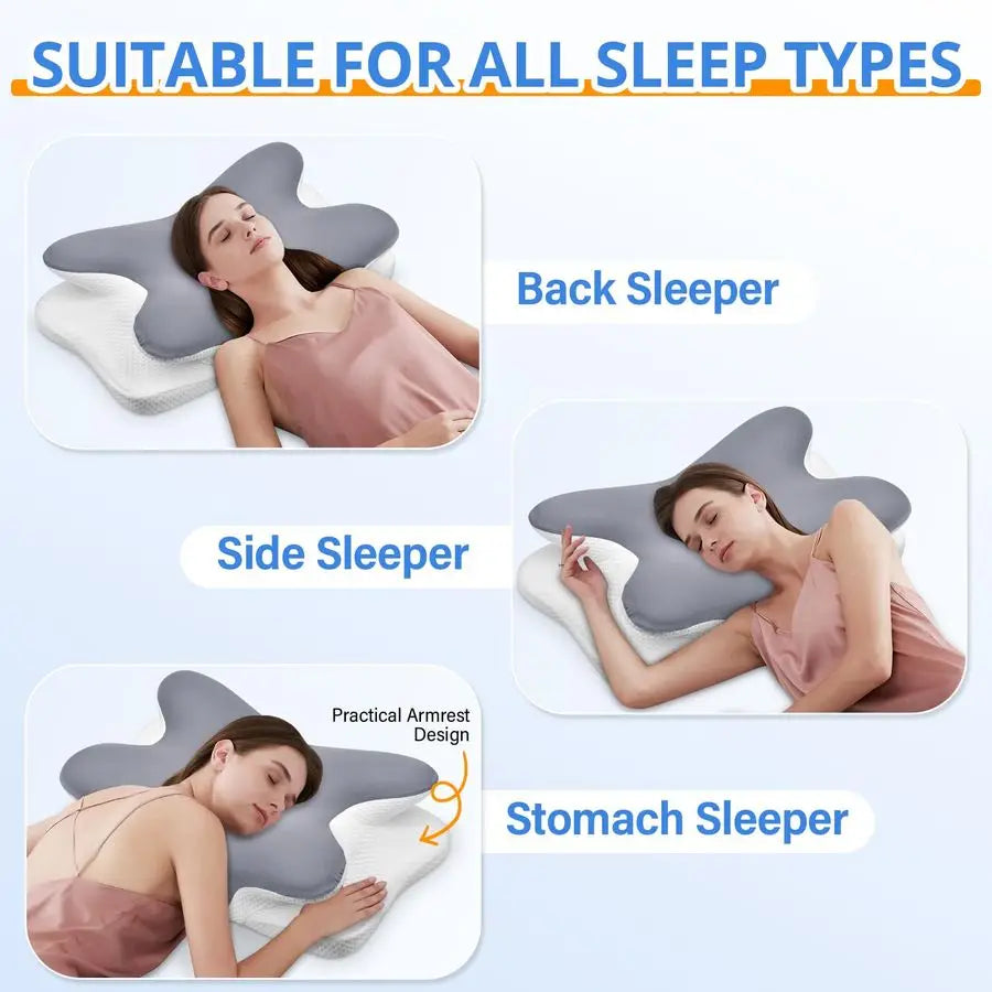 Ergonomic Memory Foam Neck Pillow for Pain Relief