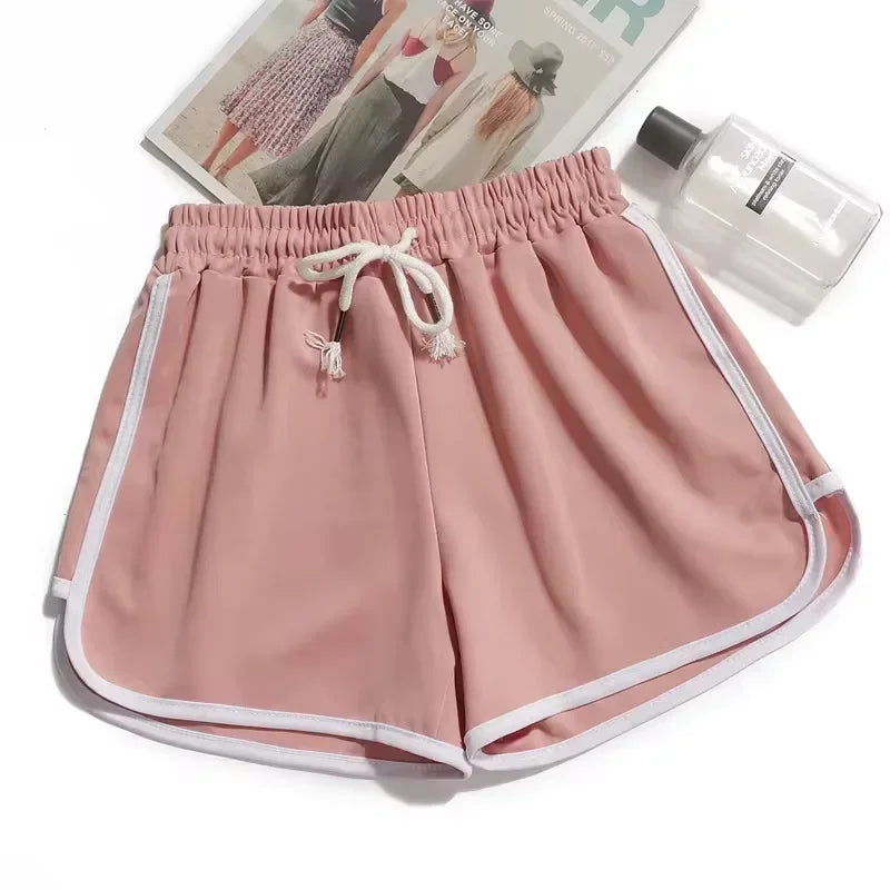 Striped Women's Korean Style Sports Shorts Loose Wide Leg Casual