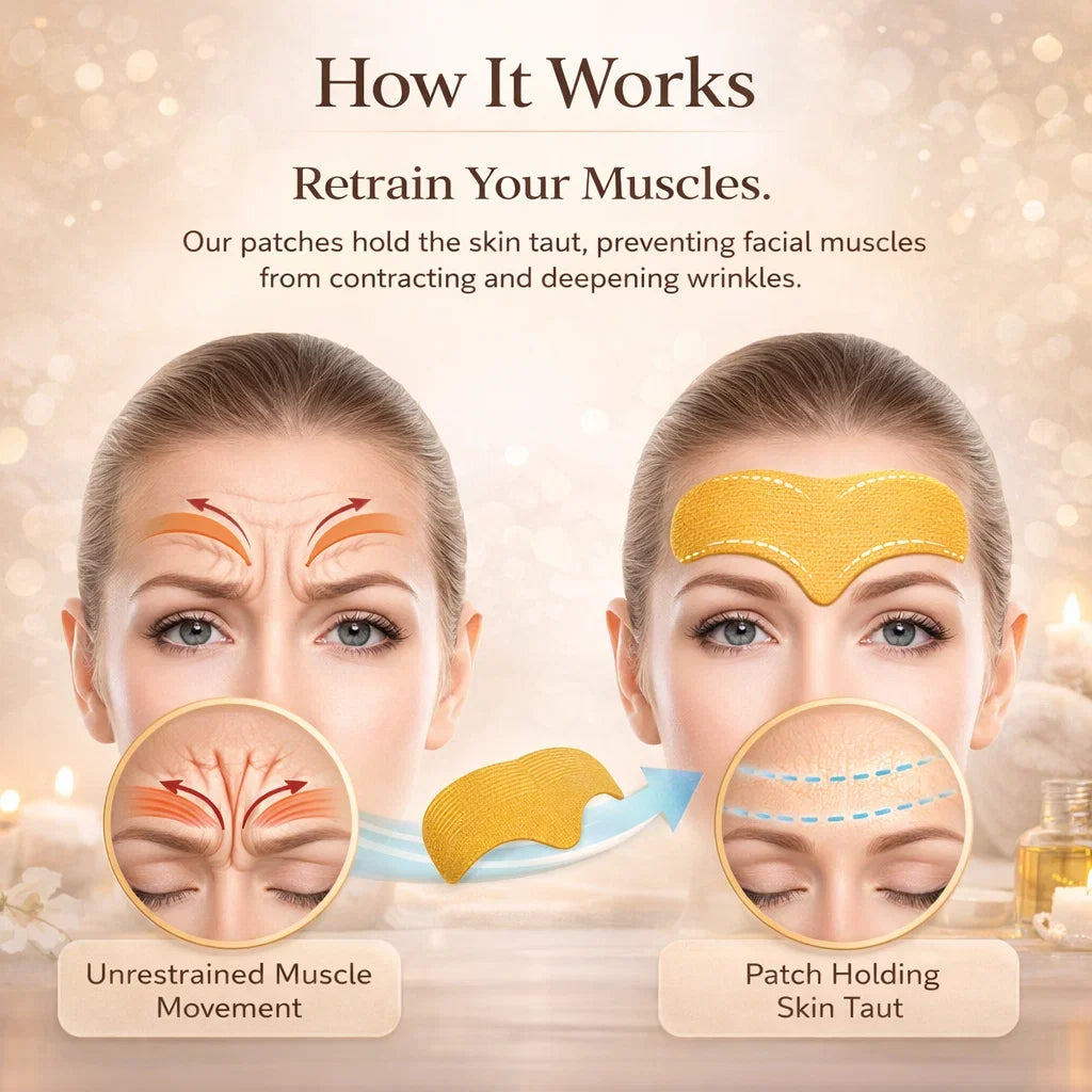 Forehead Wrinkle Patches 10 Pcs Facial Smoothing Strips Jojoba Oil