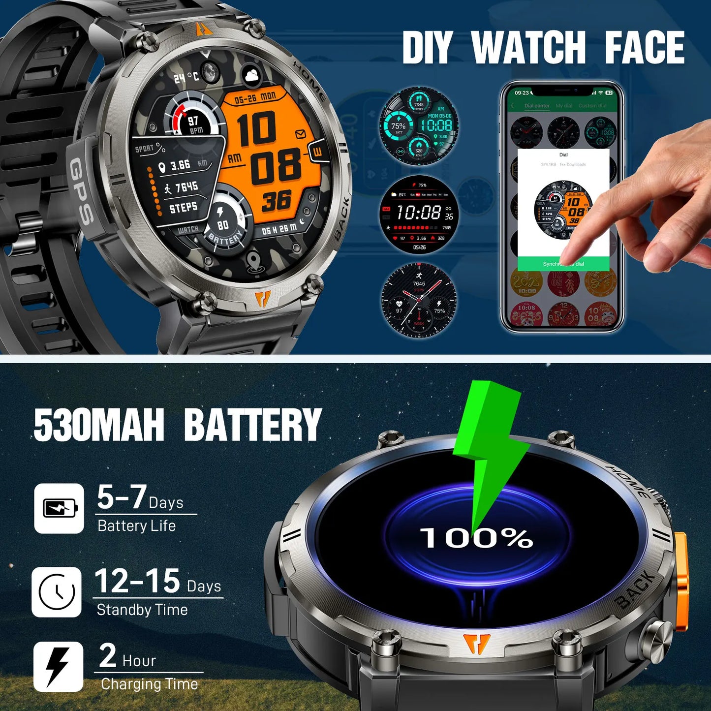 EIGIIS KE3 Smartwatch Bluetooth Call With Health Monitor