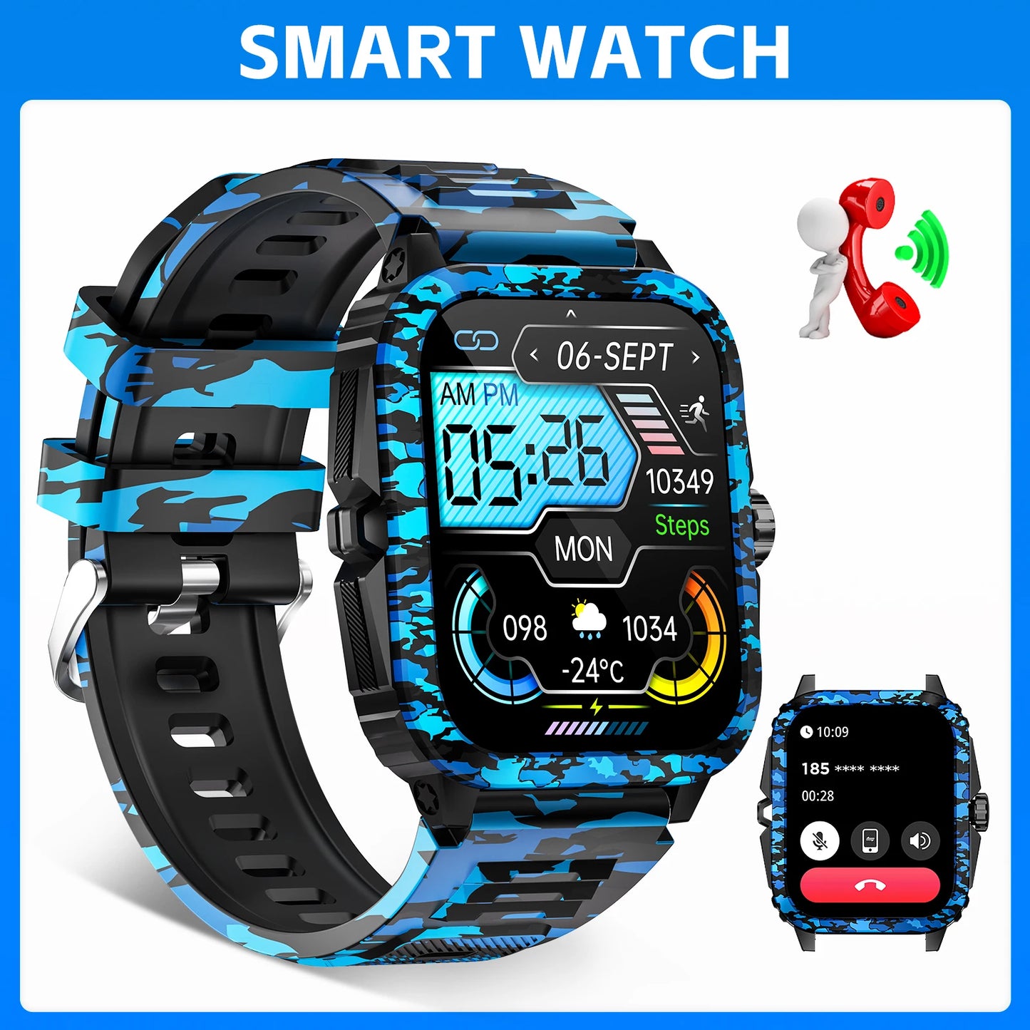 LaNikar KT71 Smart Watch Fitness Tracker Heart Rate